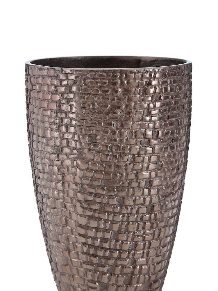 Fifty Five South Pewter Small Tile Textured Vase - Image 4 of 4