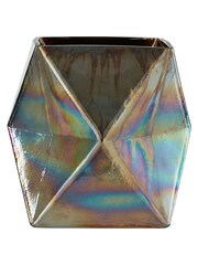 Fifty Five South Silver Candle Holder Glass Oil Slick - Image 2 of 4