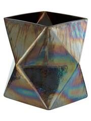 Fifty Five South Silver Candle Holder Glass Oil Slick - Image 3 of 4