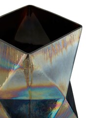 Fifty Five South Silver Candle Holder Glass Oil Slick - Image 4 of 4