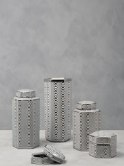 Fifty Five South Grey Hexagon Ceramic Umbrella Stand - Image 1 of 4