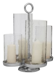Fifty Five South Silver Glass Candle Holder - Image 3 of 4