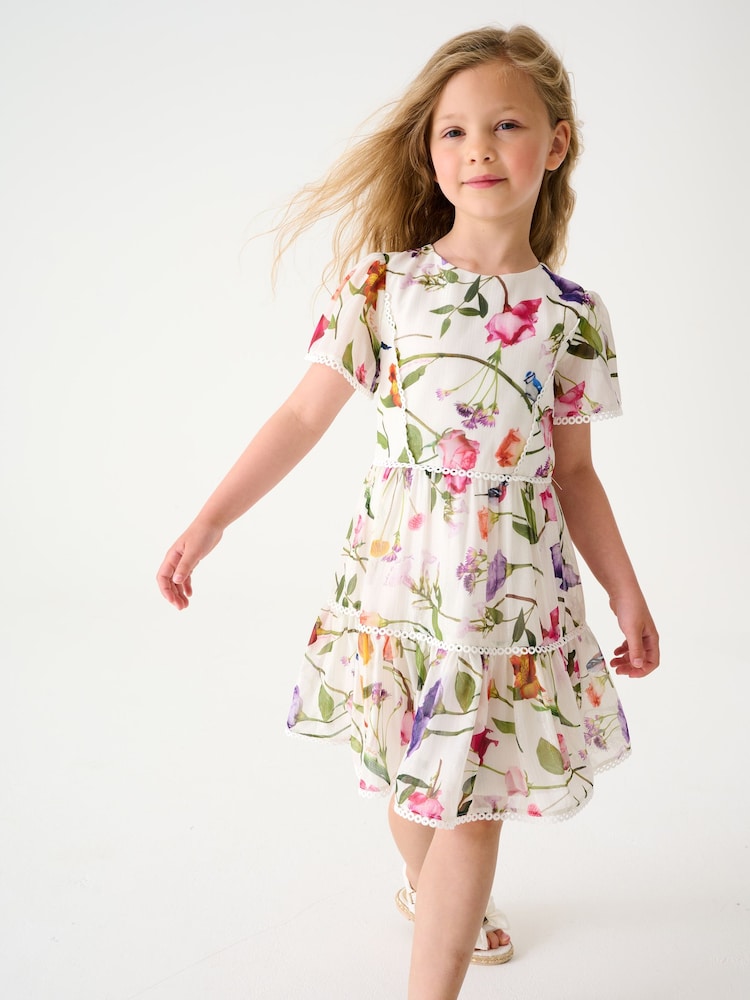 Baker by Ted Baker (0-13yrs) Floral White Dress - Image 1 of 9