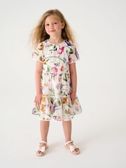 Baker by Ted Baker (0-13yrs) Floral White Dress - Image 2 of 9