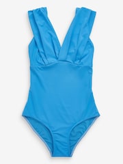 Blau - Shaping-Badeanzug mit tiefem Ausschnitt und breiten Trägern - Bild 5 von 5