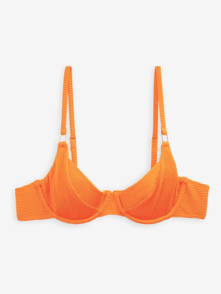 Orange Rib Non Pad Wired Bikini Top - Image 5 of 5