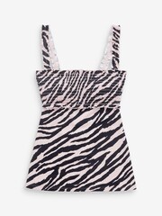 Zebra Shirred Tankini Top - Image 5 of 5
