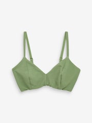 Green Texture DD+ Non Pad Triangle Crop Bikini Top - Image 4 of 4