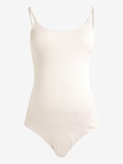 Écru texturé - Maillot de bain de maternité à encolure dégagée - Image 6 of 8