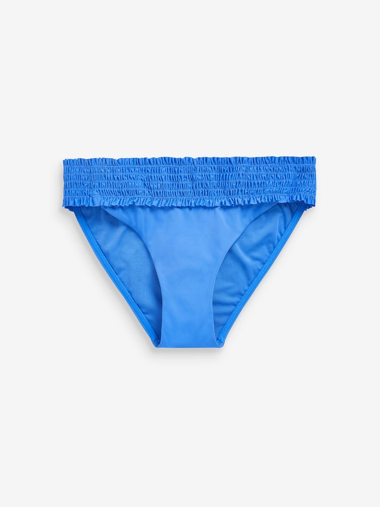 Blue Shirred High Leg Bikini Bottoms - Image 5 of 5 Blue Shirred High Leg Bikini Bottoms - Image 5 of 5