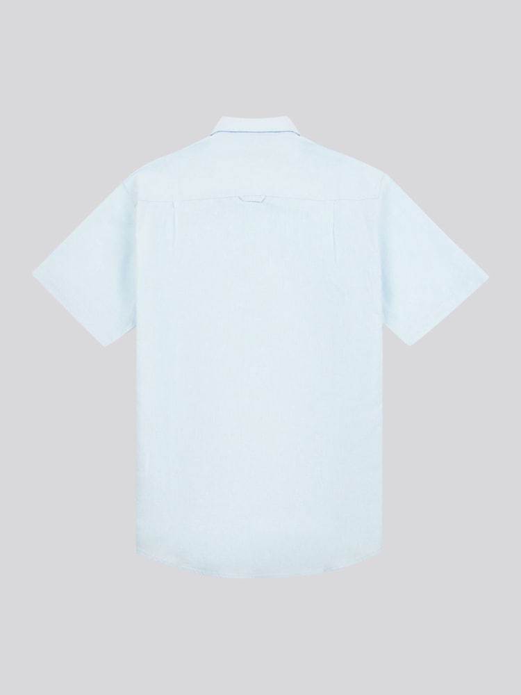 U.S. Polo Assn Blue Linen Blend Shoer Sleeve Shirt - Image 2 of 3