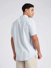 أزرق سماوي - قميص من مزيج كتّان بأكمام قصيرة من U.S. Polo Assn - صورة 4 من 7