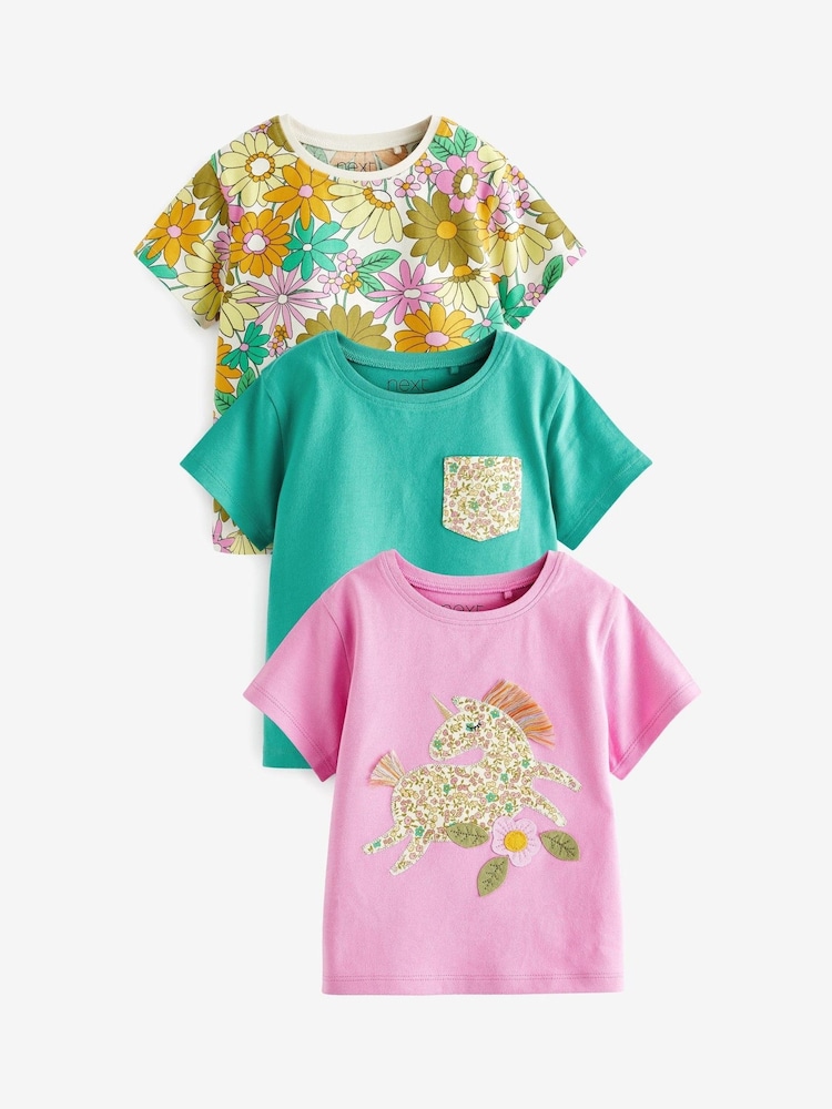 Lilac Purple Short Sleeve T-Shirts 3 Pack (3mths-7yrs) - Image 1 of 2 Lilac Purple Short Sleeve T-Shirts 3 Pack (3mths-7yrs) - Image 1 of 2