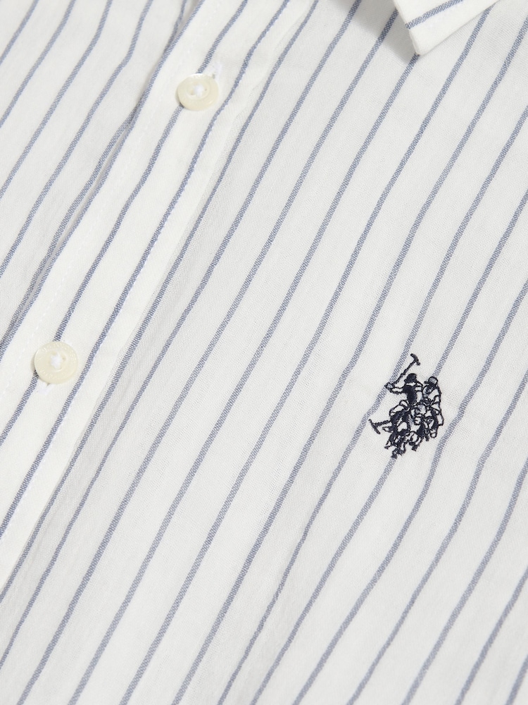 U.S. Polo Assn қос матадан жасалған жолақты жазғы ұзын жеңді жейде - 7суретінің 7 суреті