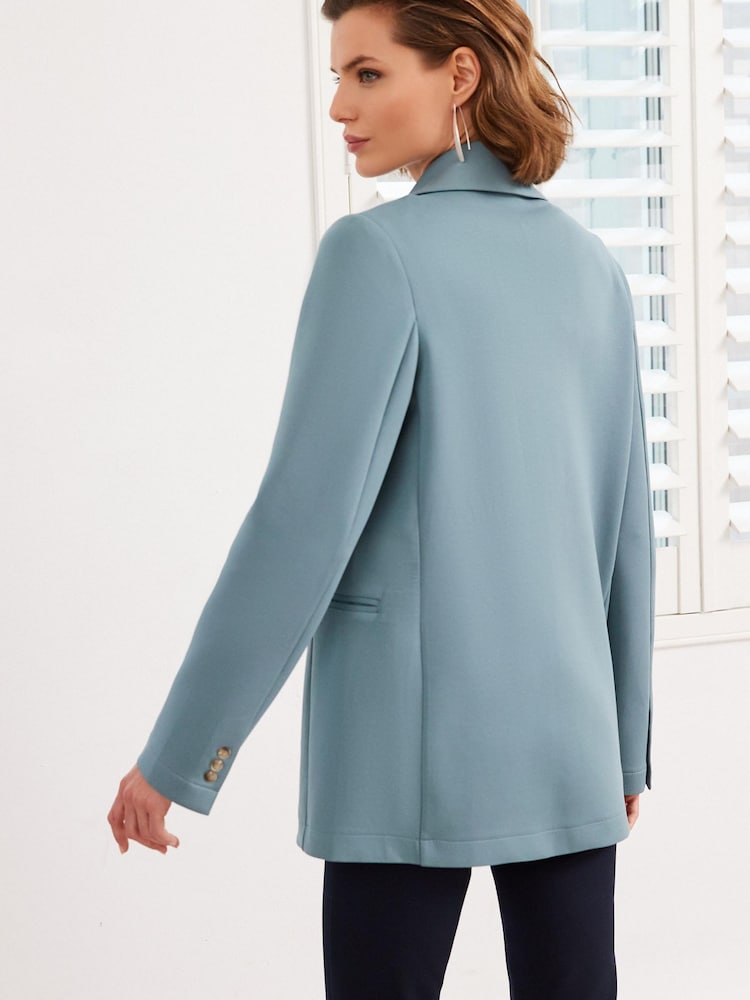 Blue Relaxed Fit Blazer - Image 2 of 5 Blue Relaxed Fit Blazer - Image 2 of 5