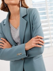 Blue Relaxed Fit Blazer - Image 4 of 5
