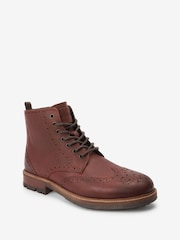 Joules Brown Brogue Boots - Image 4 of 6