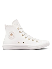 Converse White Scallop High Top Trainers - Image 1 of 8