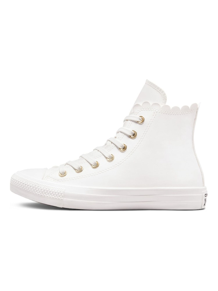 Converse White Scallop High Top Trainers - Image 2 of 8