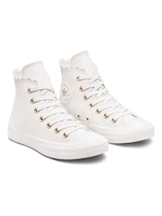Converse White Scallop High Top Trainers - Image 5 of 8