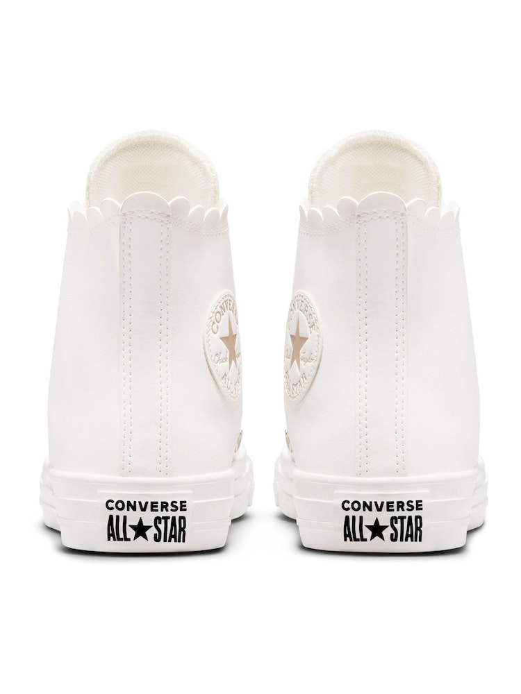Converse White Scallop High Top Trainers - Image 7 of 8