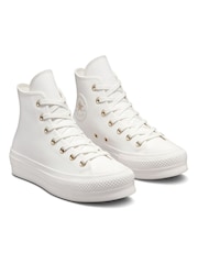 Converse White Lift Platform High Top Trainers - Image 5 of 8