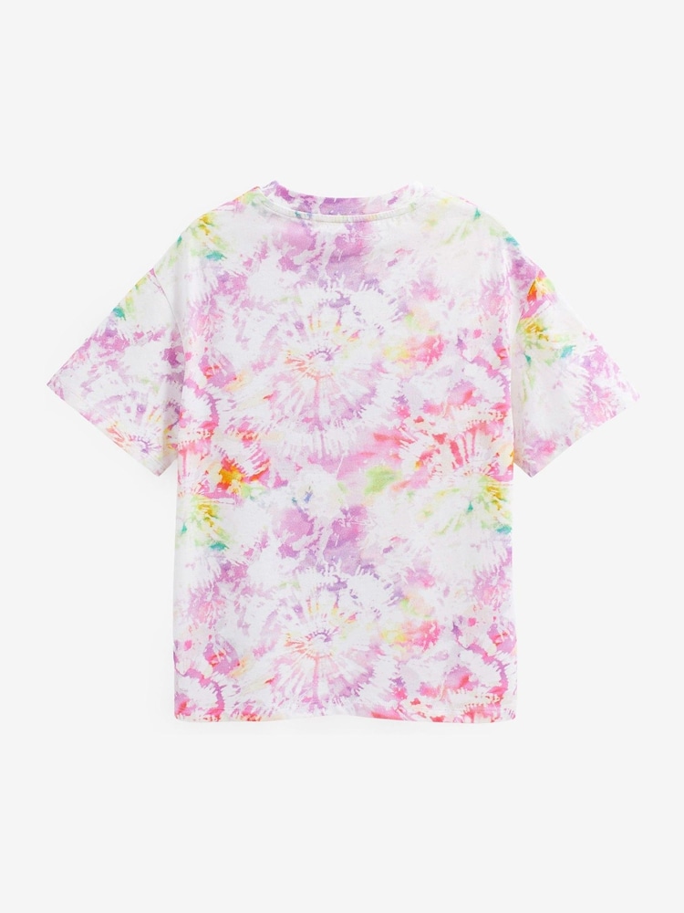 Pink Alien Tie Dye Oversized Graphic T-Shirt (3-16yrs) - Image 2 of 2