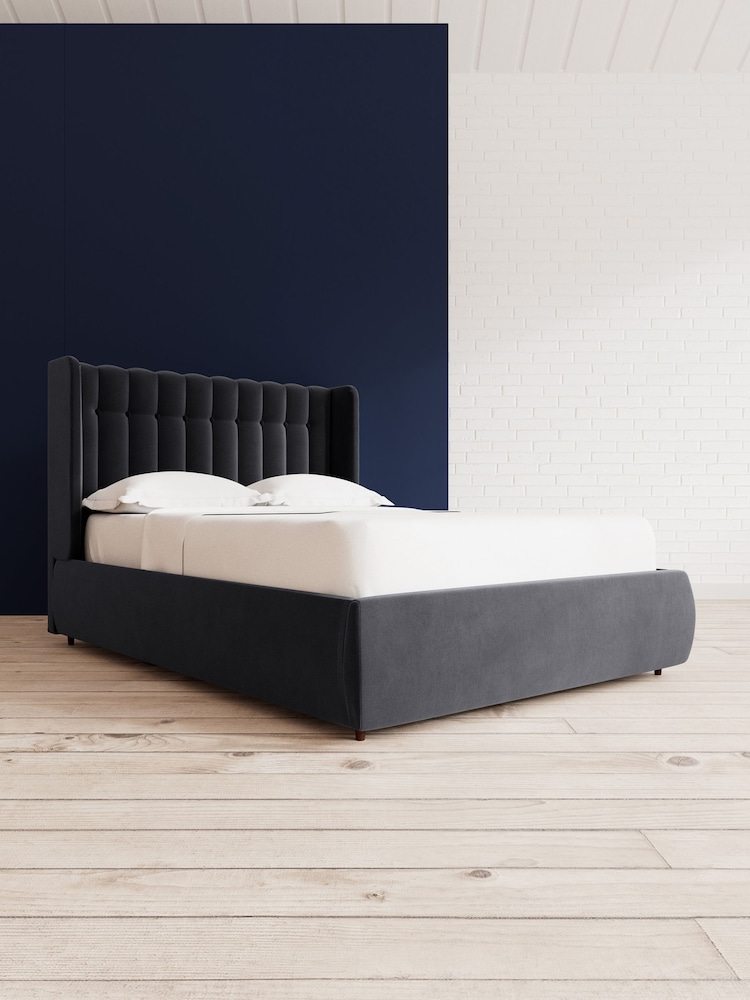 Swoon Easy Velvet Black Kipling Divan Bed - Image 1 of 8