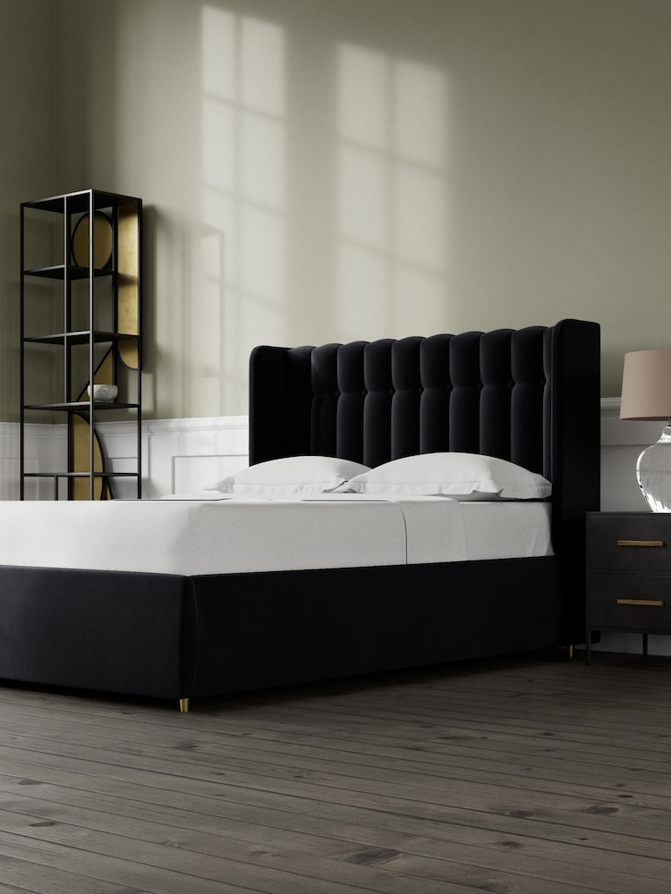 Swoon Easy Velvet Black Kipling Divan Bed - Image 2 of 8