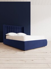 Swoon Easy Velvet Ink Blue Kipling Divan Bed - Image 1 of 8