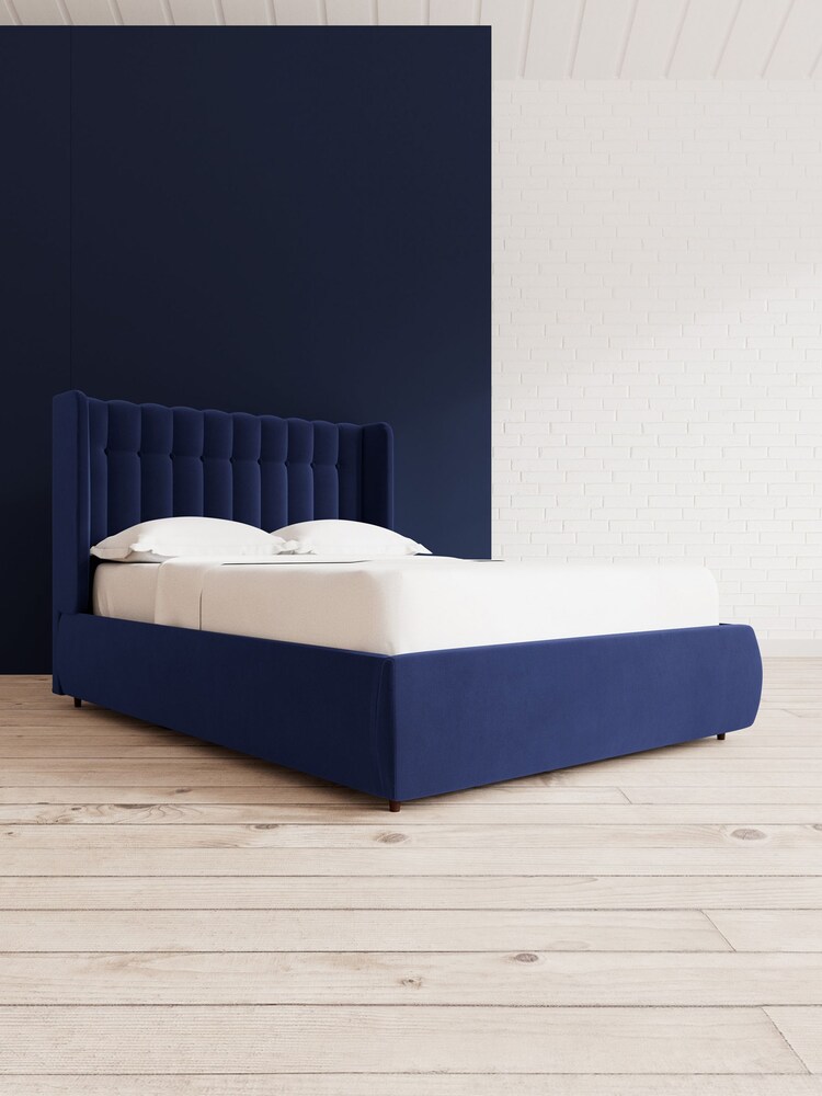 Swoon Easy Velvet Ink Blue Kipling Divan Bed - Image 1 of 8