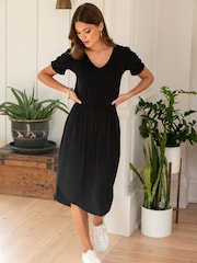 Pour Moi Black Jenny Puff Sleeves Dress - Image 2 of 5
