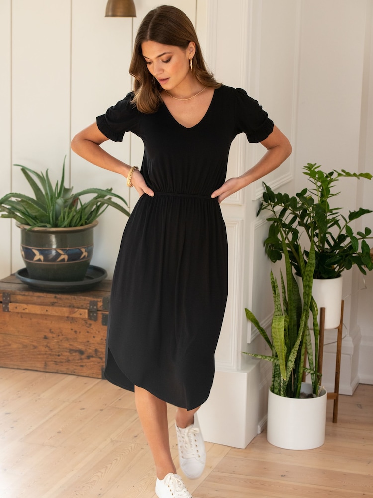 Pour Moi Black Jenny Puff Sleeves Dress - Image 2 of 5