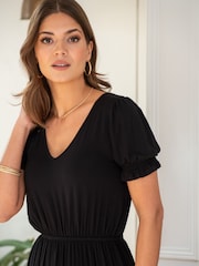 Pour Moi Black Jenny Puff Sleeves Dress - Image 3 of 5