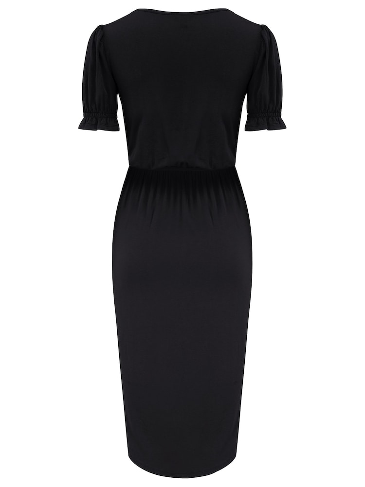 Pour Moi Black Jenny Puff Sleeves Dress - Image 5 of 5
