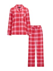 Rojo multicolor - Set de regalo de pijama abrigado de algodón cepillado 100 % a cuadros de Pour Moi - Imagen 5 de 5