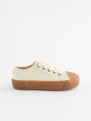 Neutral Lace-Up Low Trainers - Image 2 of 5