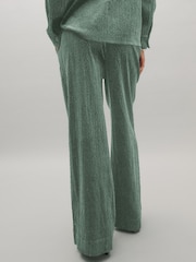 Moss Green Soft Cord Wide Leg Trousers with Modal - Image 5 of 10