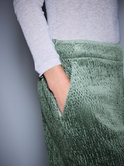 Moss Green Soft Cord Wide Leg Trousers with Modal - Image 7 of 10