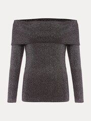Phase Eight Iris Bardot Knitted Black Top - Image 6 of 6