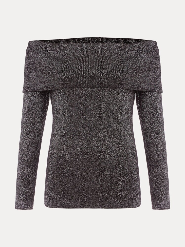 Phase Eight Iris Bardot Knitted Black Top - Image 6 of 6