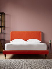 Swoon Easy Velvet Bordeaux Red Brockham Bed - Image 2 of 6