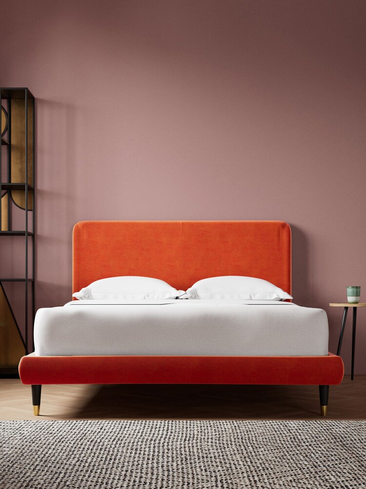 Swoon Easy Velvet Bordeaux Red Brockham Bed - Image 2 of 6