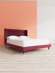 Swoon Easy Velvet Bordeaux Red Kipling Bed - Image 1 of 7
