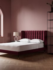 Swoon Easy Velvet Bordeaux Red Kipling Bed - Image 2 of 7