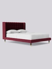 Swoon Easy Velvet Bordeaux Red Kipling Bed - Image 3 of 7