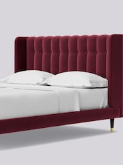 Swoon Easy Velvet Bordeaux Red Kipling Bed - Image 6 of 7