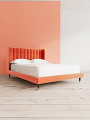 Swoon Easy Velvet Burnt Orange Kipling Bed - Image 1 of 7