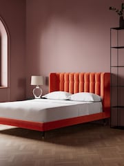 Swoon Easy Velvet Burnt Orange Kipling Bed - Image 2 of 7