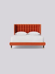 Swoon Easy Velvet Burnt Orange Kipling Bed - Image 4 of 7